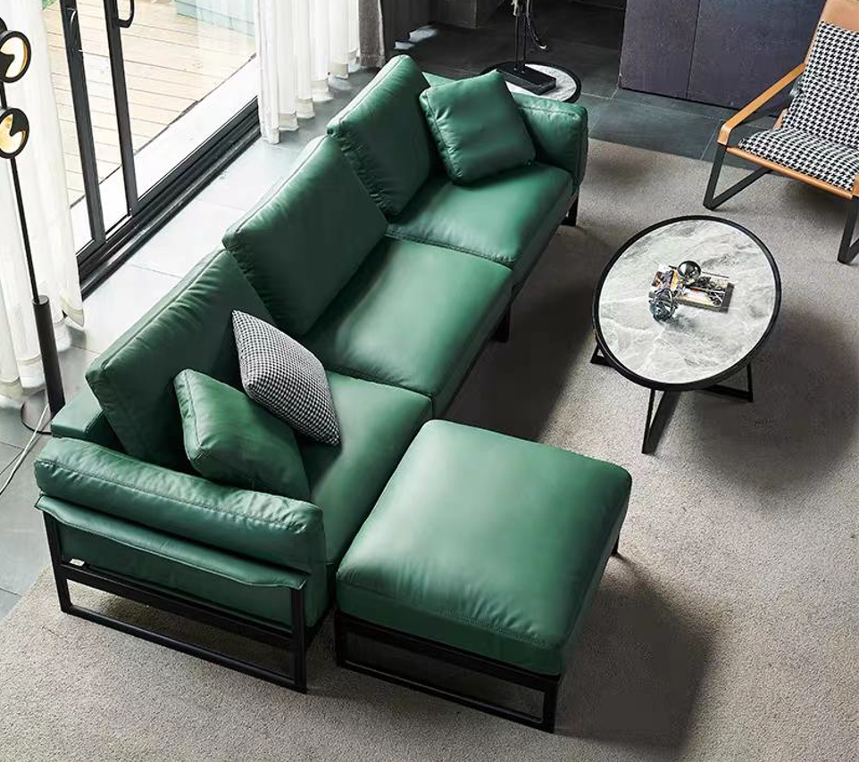 A Bold Statement In Comfort The Modern Green Leather Sofa Posh